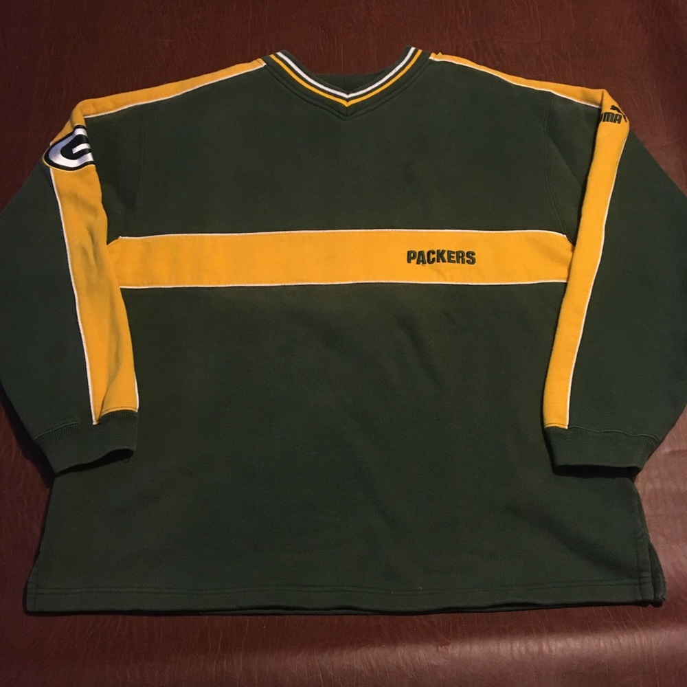 Vtg Puma Packers Sweater XL